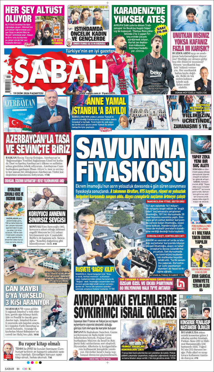 Portada de Sabah (Turqu&iacute;a)