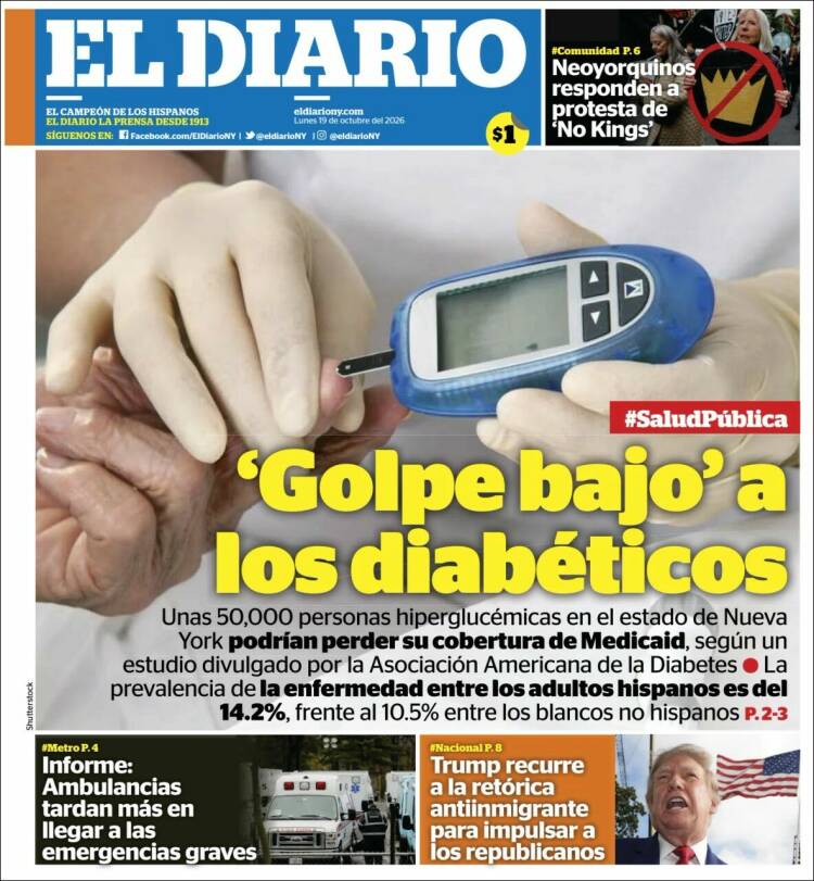 Portada de El Diario NY (USA)