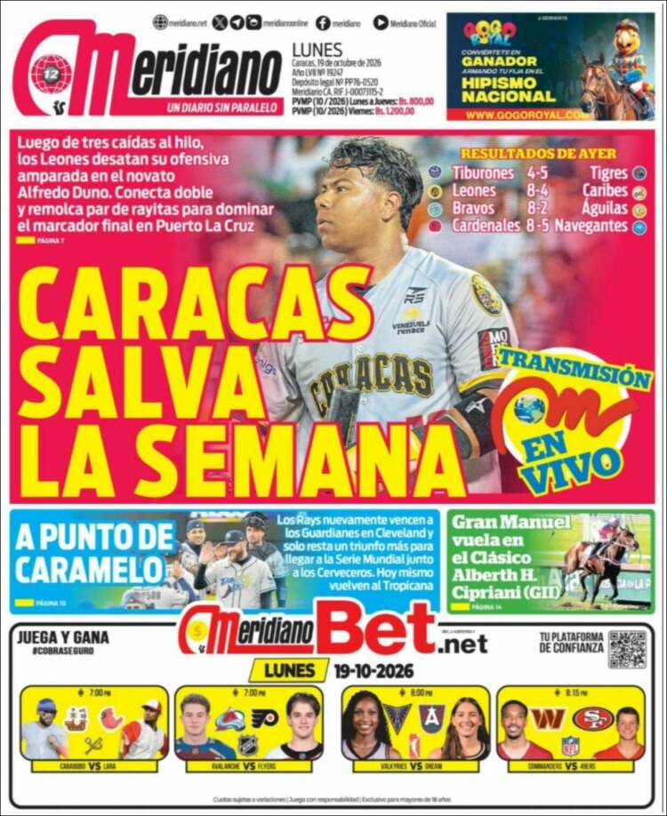 Portada de Meridiano (Venezuela)