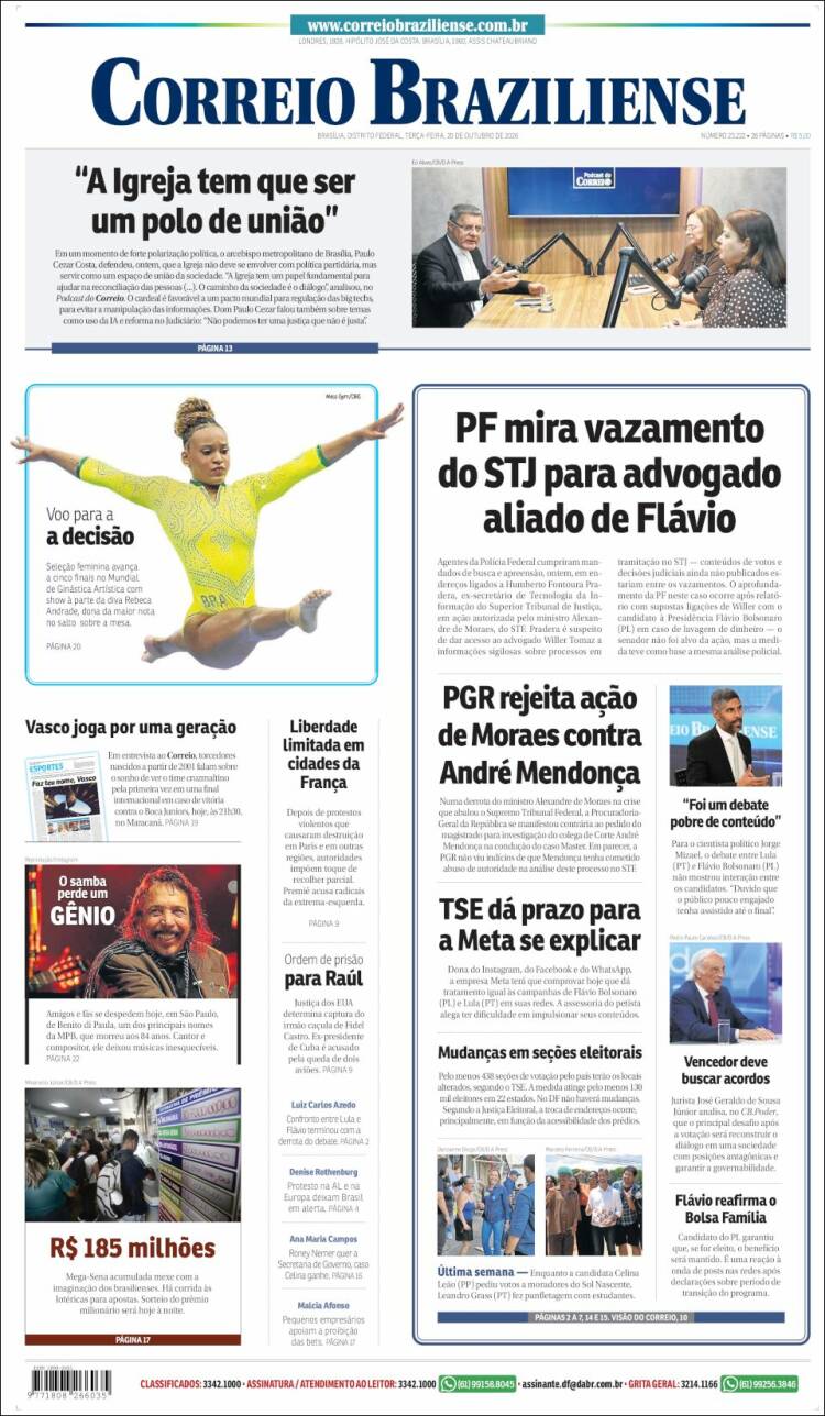 Portada de Correio Braziliense (Brasil)