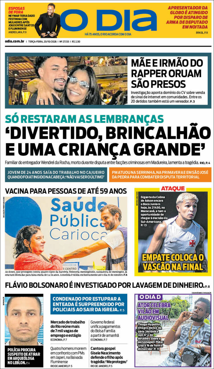 Portada de O Dia (Brasil)