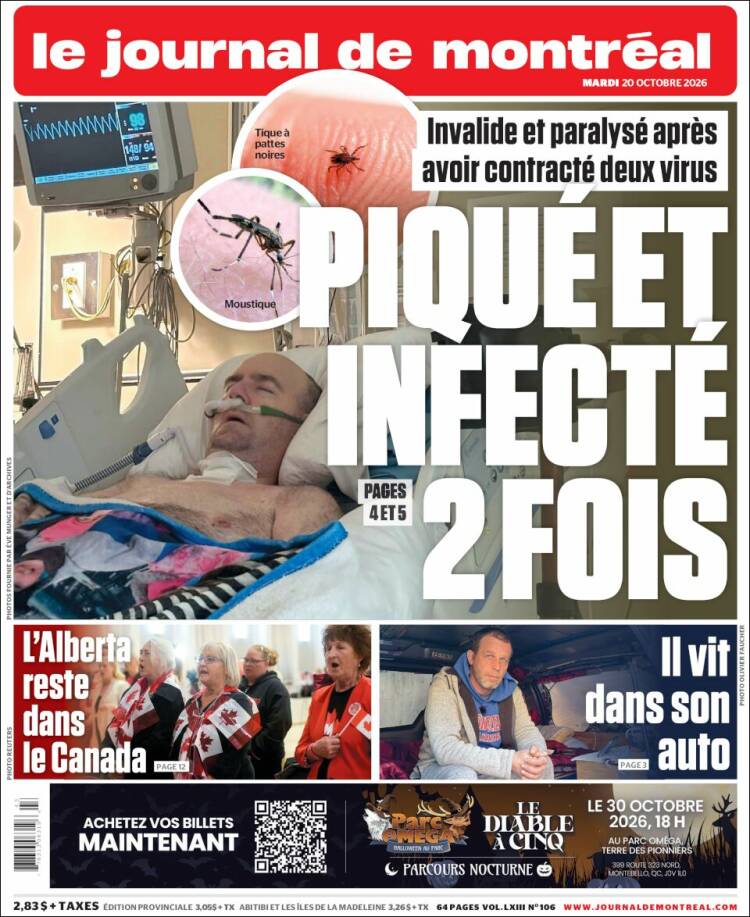 Portada de Le Journal de Montréal (Canad&aacute;)