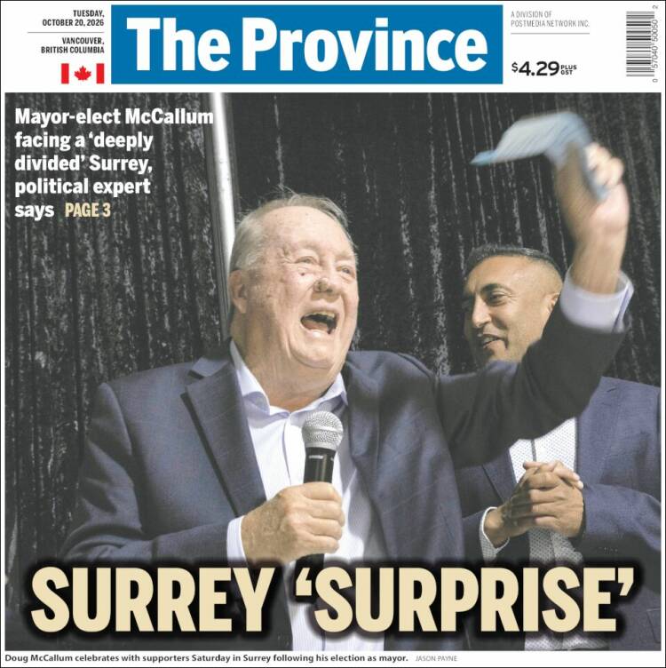 Portada de The Province (Canad&aacute;)