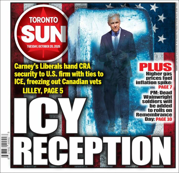 Portada de The Toronto Sun (Canad&aacute;)