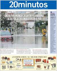 Portada de 20 Minutos - Valencia (Espa&ntilde;a)