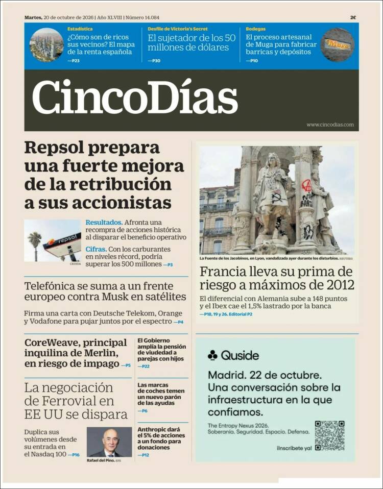 Portada de Cinco Días (Espa&ntilde;a)
