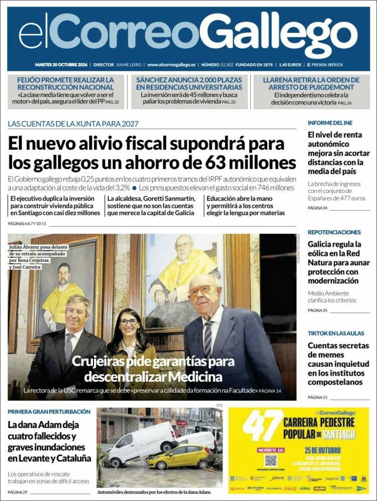 Portada de El Correo Gallego (Espa&ntilde;a)