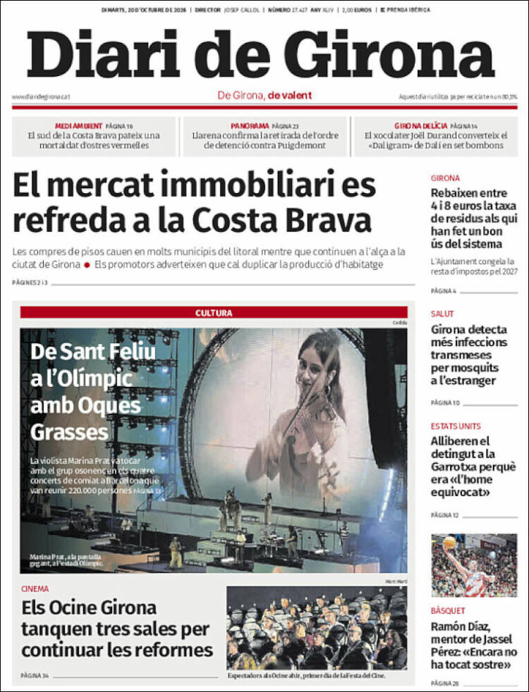 Portada de Diari de Girona (Espa&ntilde;a)