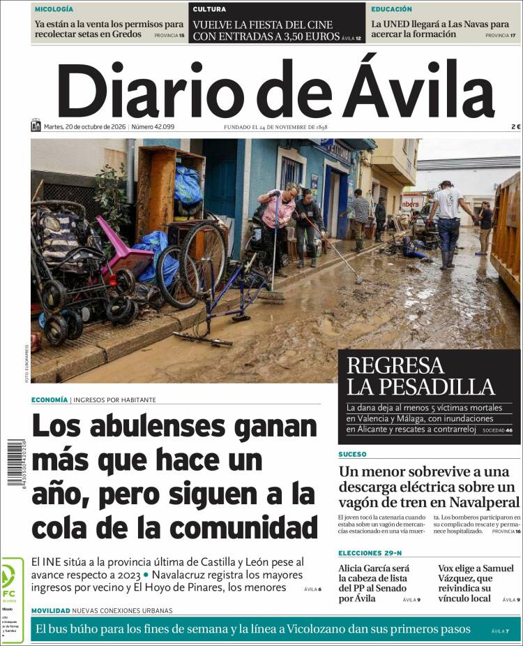 Portada de Diario de Ávila (Espa&ntilde;a)