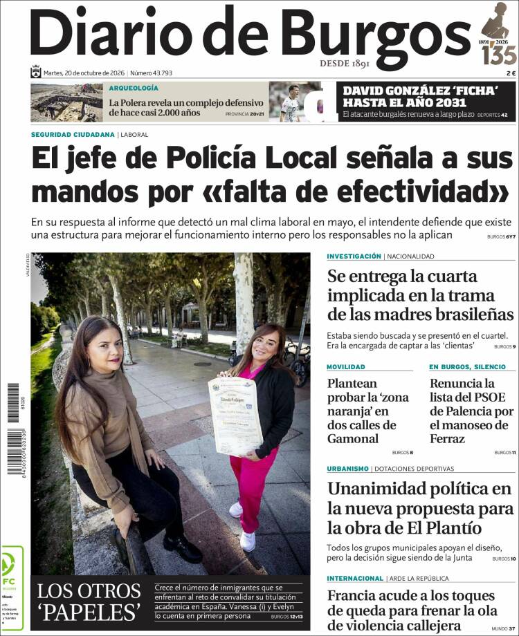 Portada de Diario de Burgos (Espa&ntilde;a)