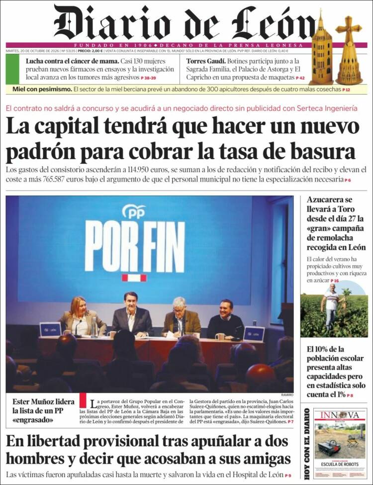 Portada de Diario de León (Espa&ntilde;a)