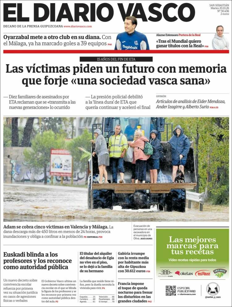 Portada de Diario Vasco (Espa&ntilde;a)