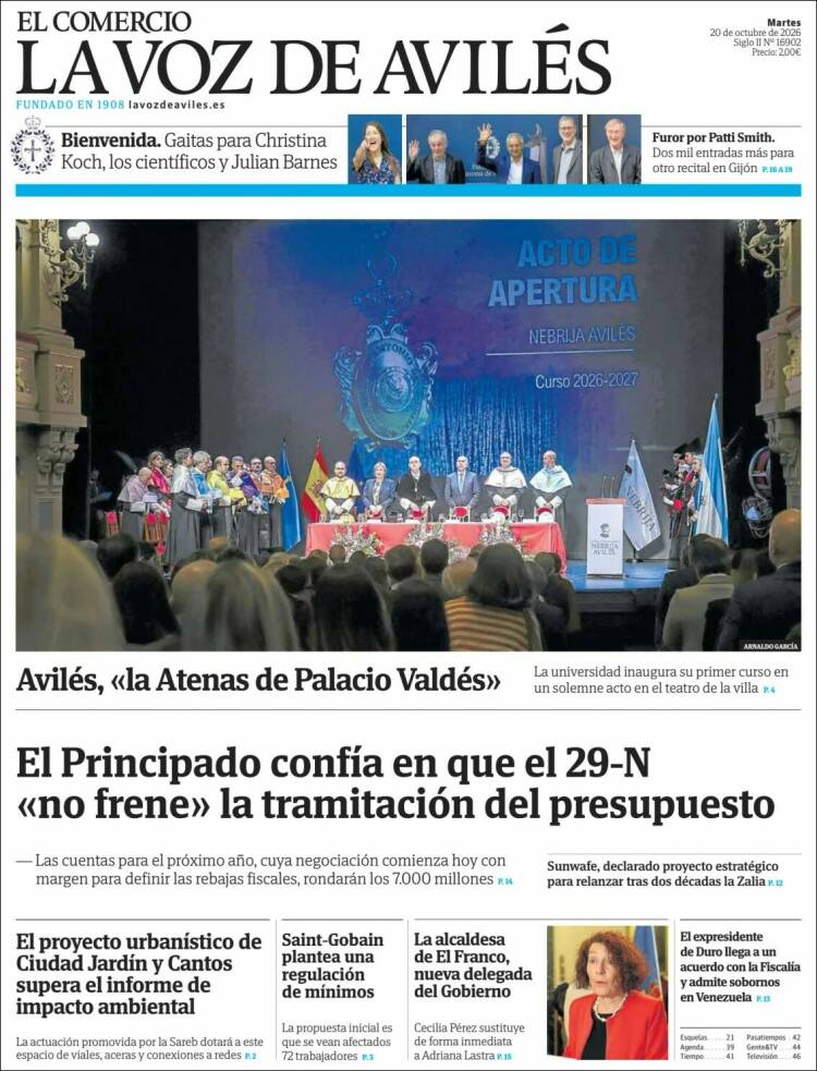 Portada de El Comercio - Avilés (Espa&ntilde;a)