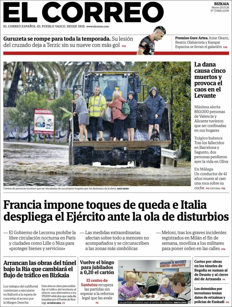 Portada de El Correo (Espa&ntilde;a)