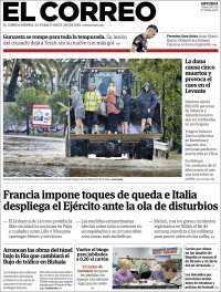 Portada de El Correo - Guipuzcoa (Espa&ntilde;a)