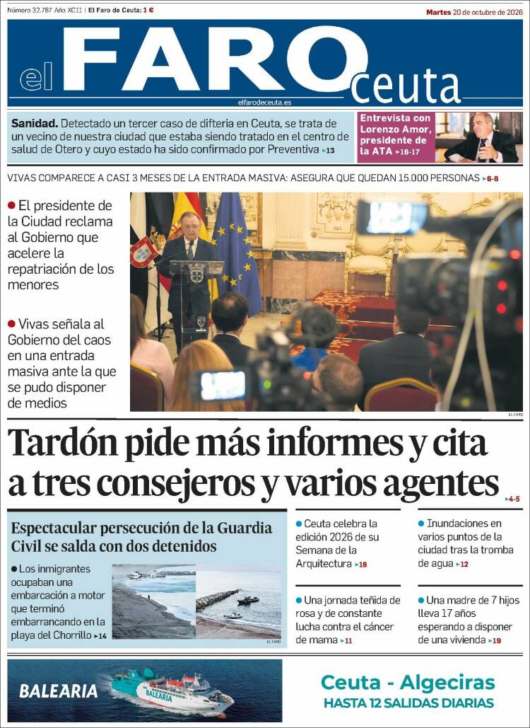 Portada de El Faro de Ceuta (Espa&ntilde;a)
