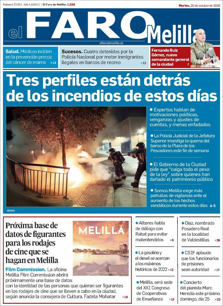 Portada de El Faro de Melilla (Espa&ntilde;a)