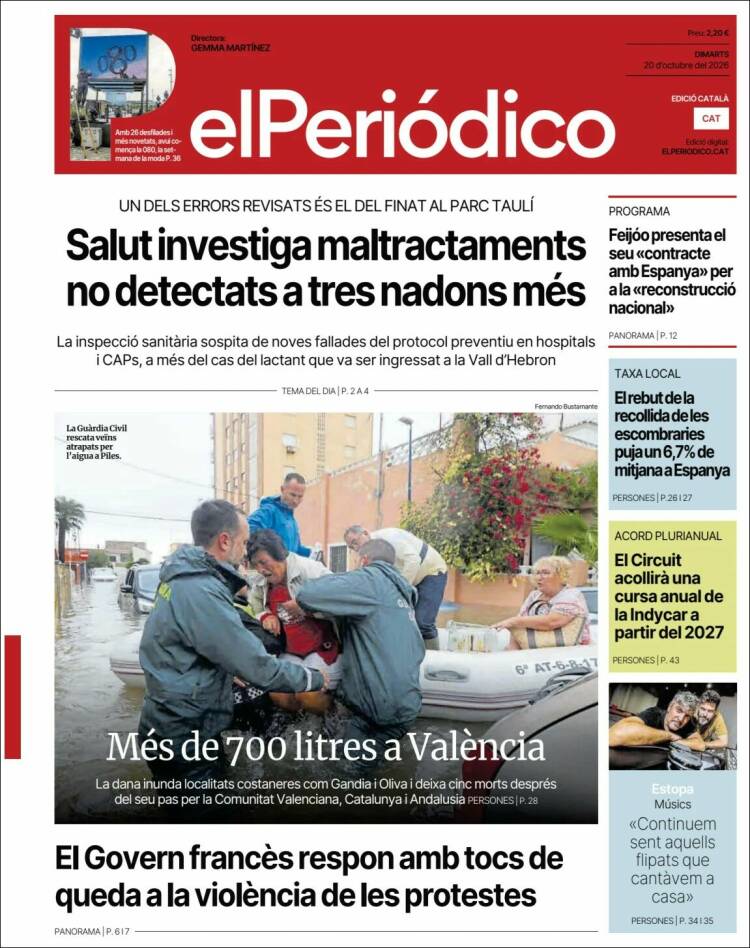 Portada de El Periódico de Catalunya (Espa&ntilde;a)