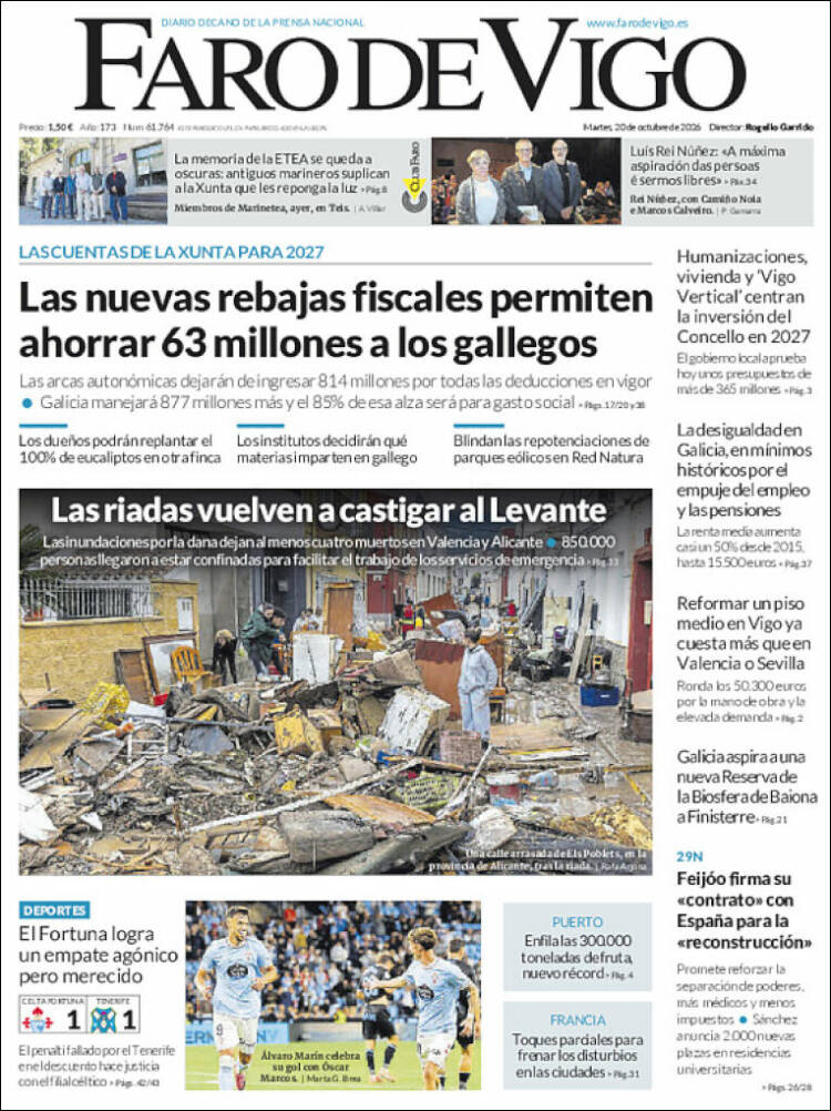 Portada de Faro de Vigo (Espa&ntilde;a)