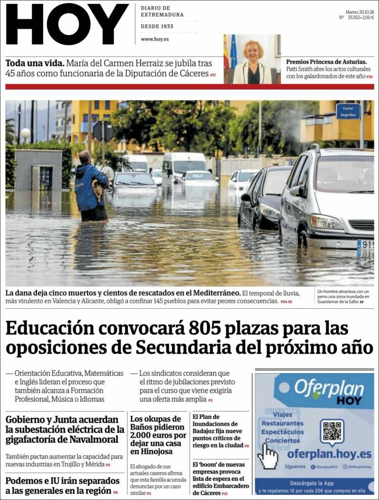 Portada de Hoy - Caceres (Espa&ntilde;a)