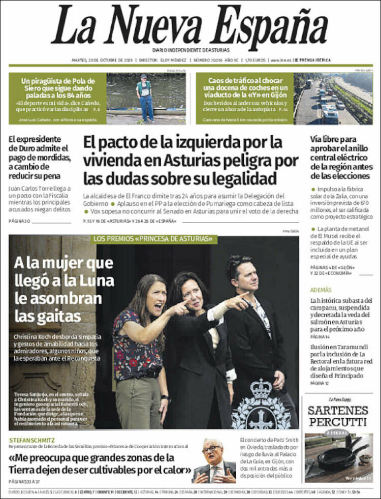 Portada de La Nueva España (Espa&ntilde;a)