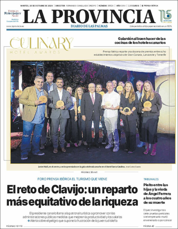 Portada de La Provincia (Spain)
