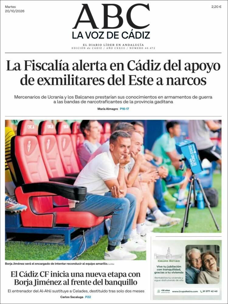 Portada de La Voz de Cádiz (Espa&ntilde;a)