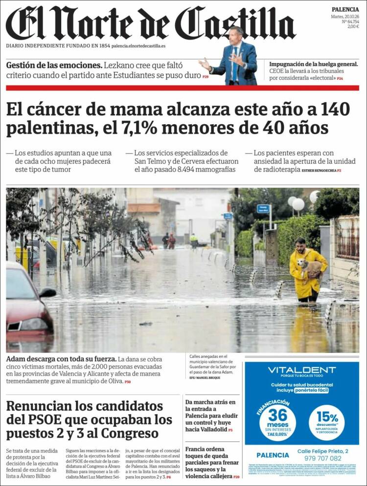 Portada de Norte de Castilla - Palencia (Espa&ntilde;a)
