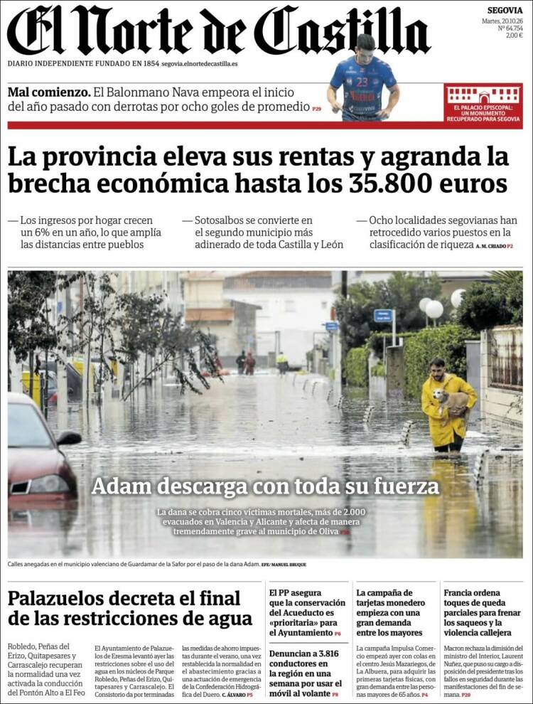 Portada de Norte de Castilla - Segovia (Espa&ntilde;a)