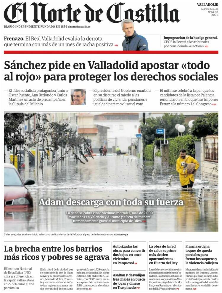 Portada de Norte de Castilla - Valladolid (Espa&ntilde;a)