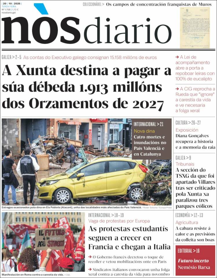 Portada de Nòs Diario (Espa&ntilde;a)