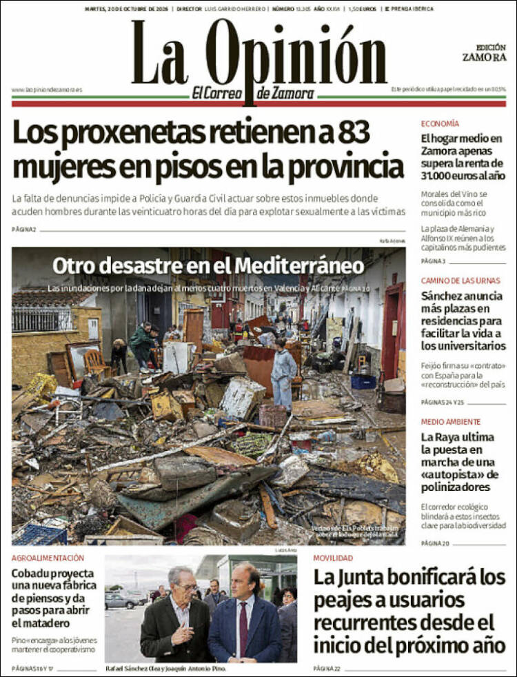 Portada de La Opinión - El Correo de Zamora (Espa&ntilde;a)