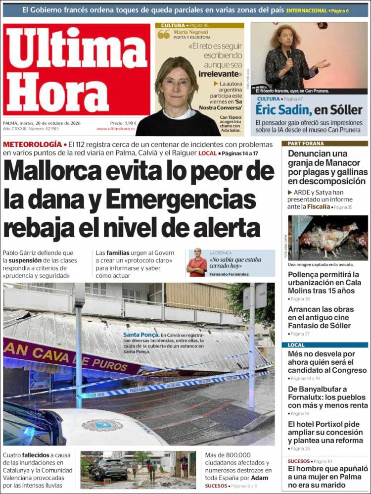Portada de Última Hora (Espa&ntilde;a)