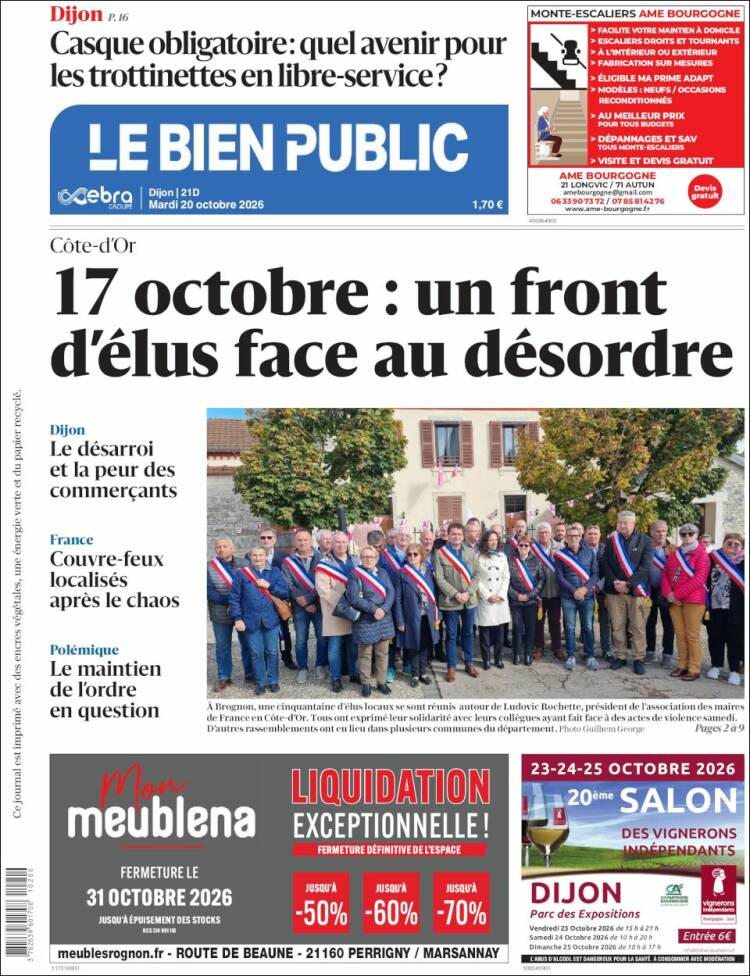 Portada de Le Bien Public (Francia)