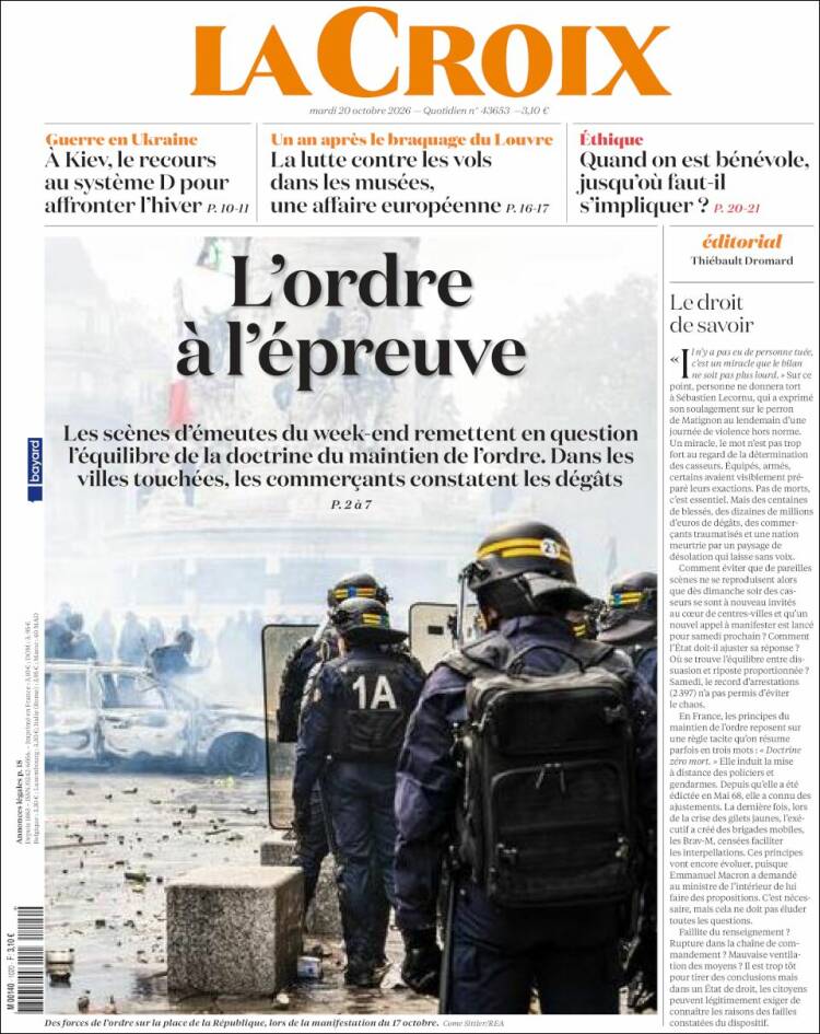 Portada de La Croix (Francia)