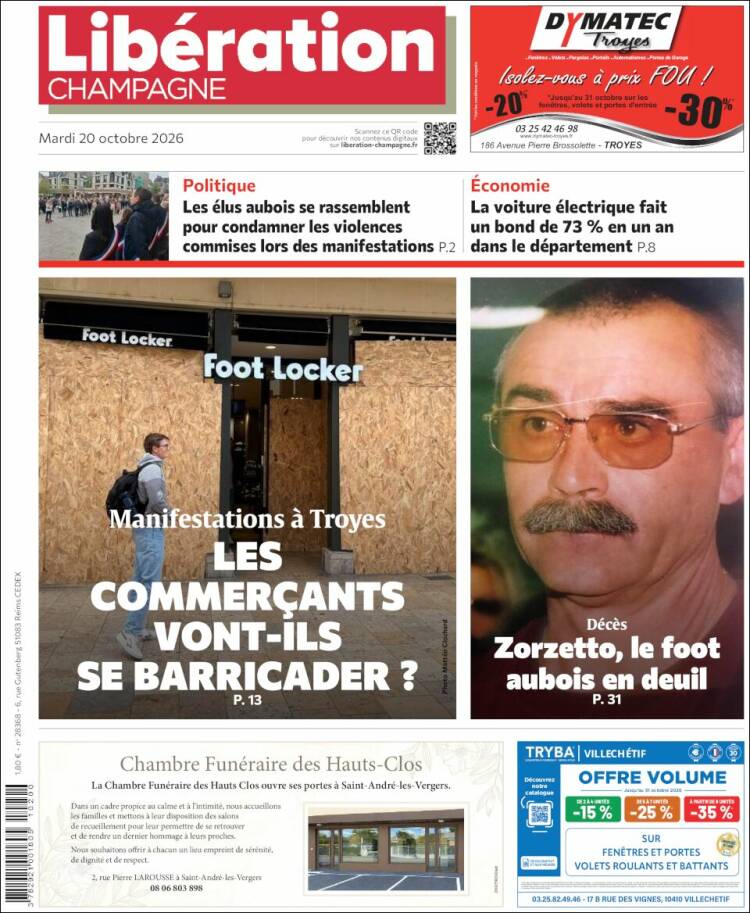 Portada de Libération Champagne (Francia)