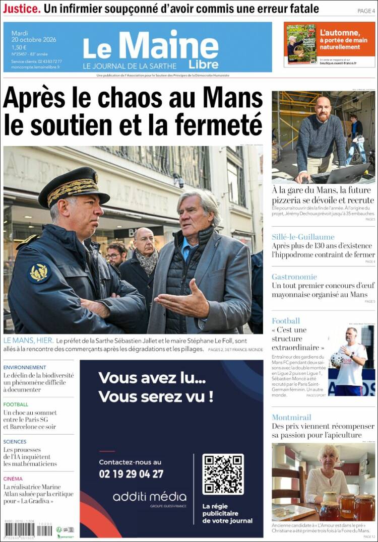 Portada de Le Maine Libre (Francia)