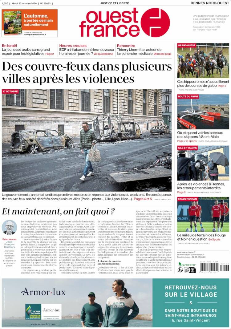 Portada de Ouest France (Francia)