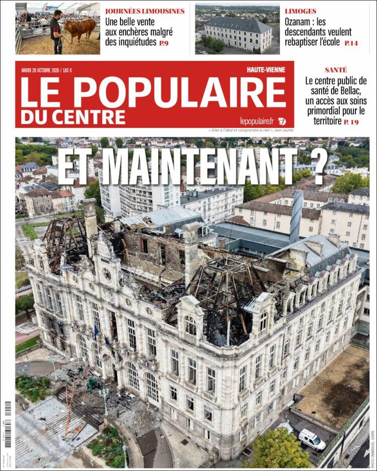 Portada de Le Populaire du Centre (Francia)