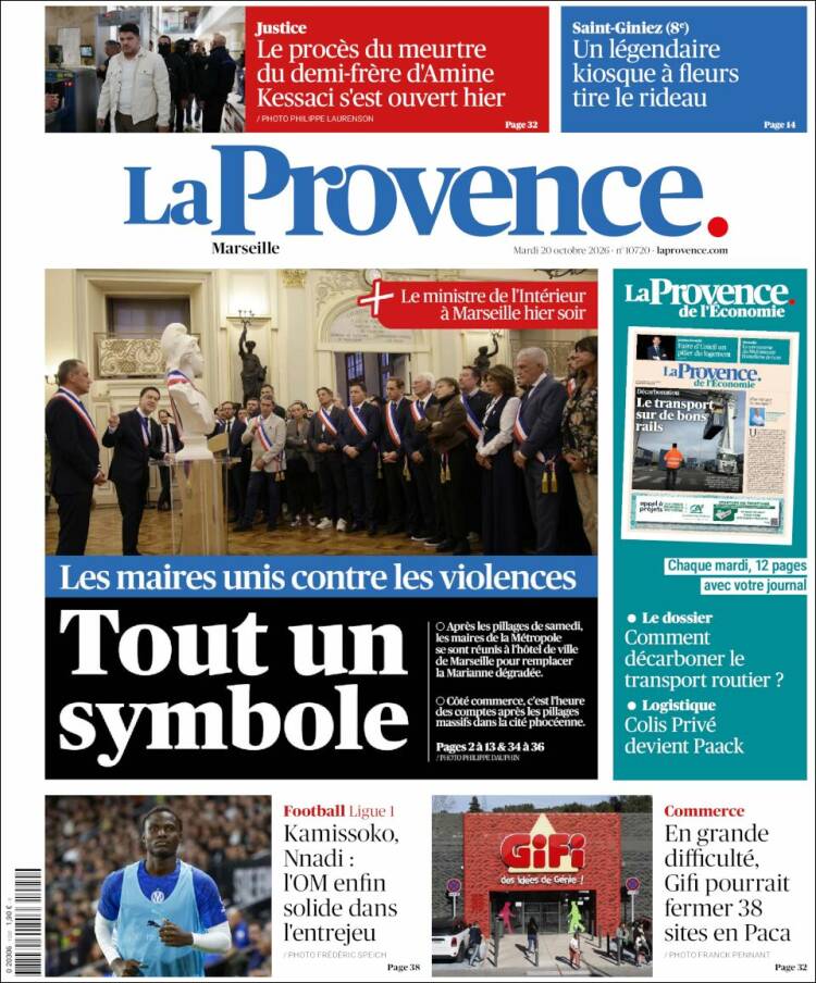 Portada de La Provence (Francia)