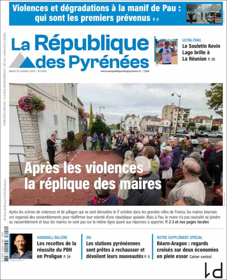 Portada de La République des Pyrénées (Francia)
