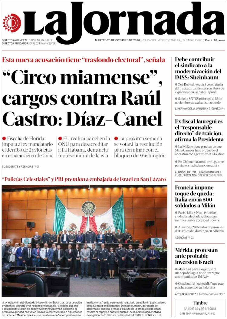 Portada de La Jornada (M&eacute;xico)