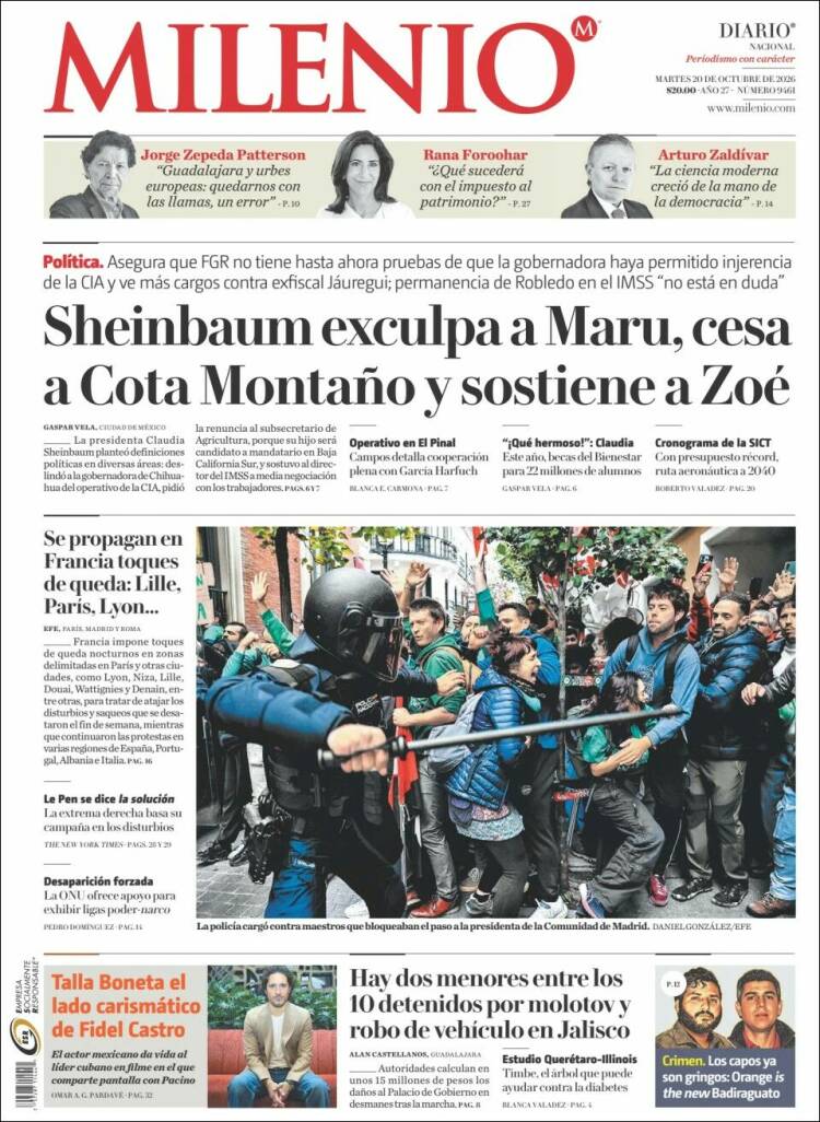 Portada de Milenio (M&eacute;xico)