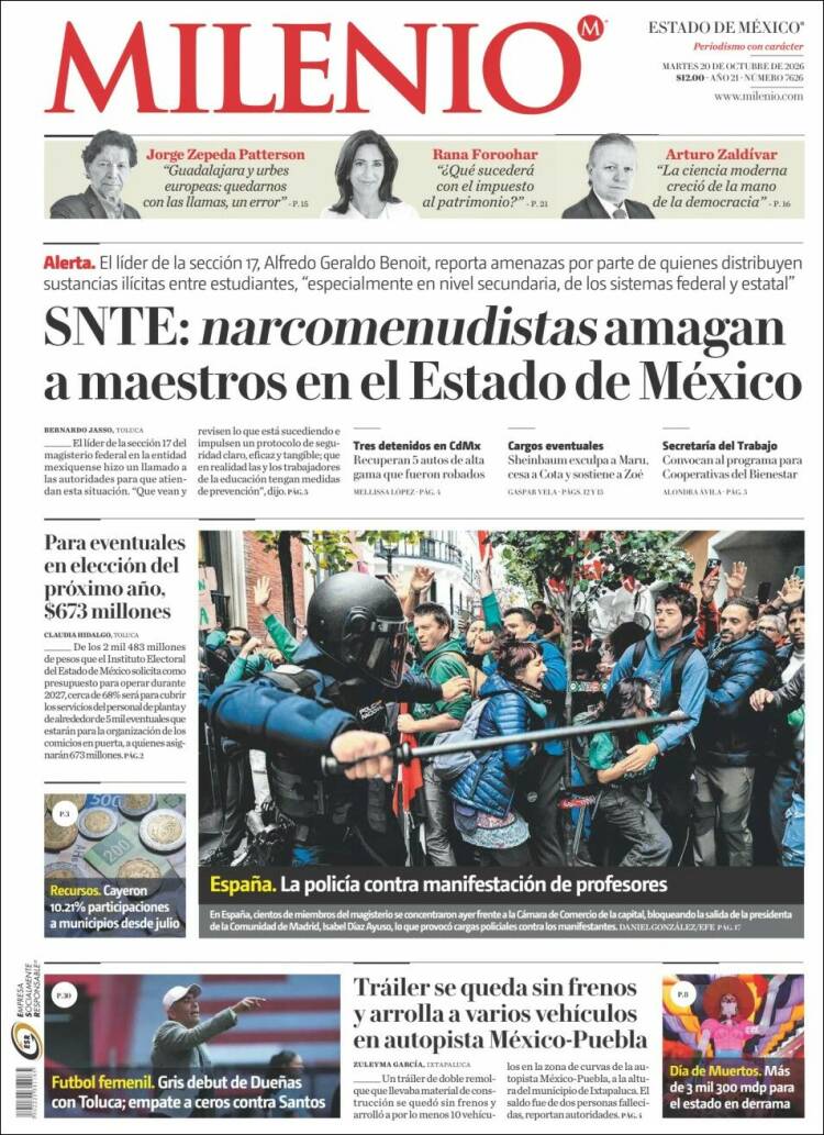 Portada de Milenio - Estado de México (M&eacute;xico)
