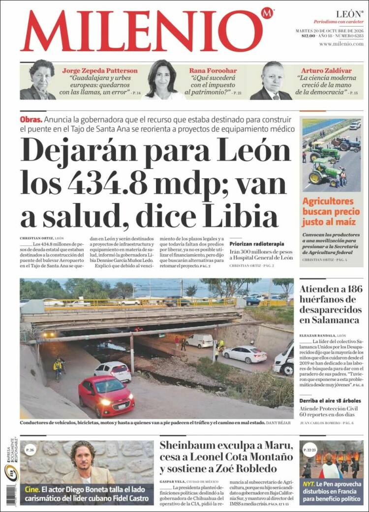 Portada de Milenio de León (M&eacute;xico)