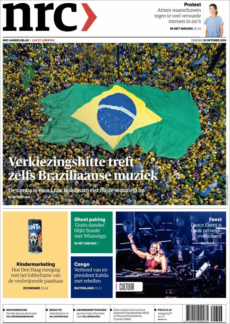 Portada de NRC Handelsblad (Pa&iacute;ses Bajos)