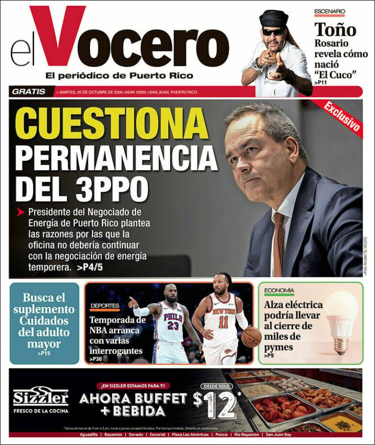 Portada de Vocero (Puerto Rico)