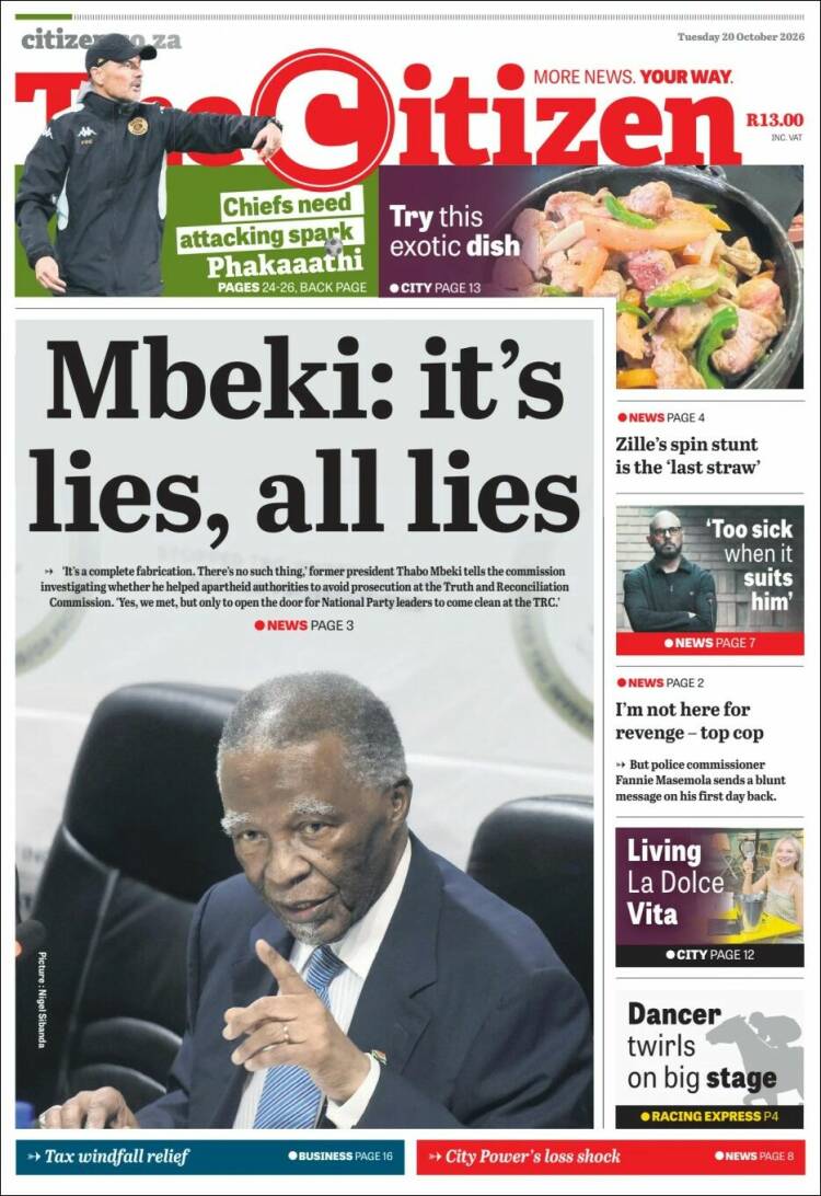 Portada de The Citizen (Sud&aacute;frica)