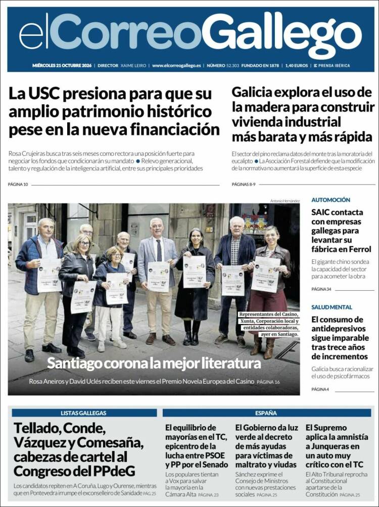 Portada de El Correo Gallego (Spain)