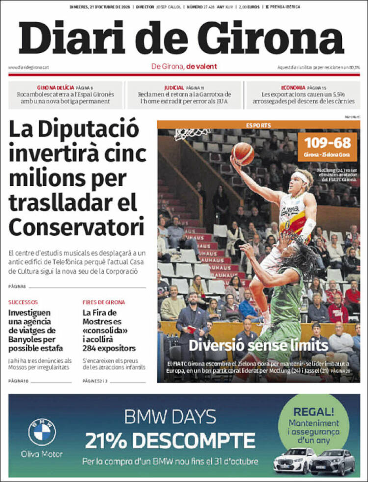 Portada de Diari de Girona (Spain)